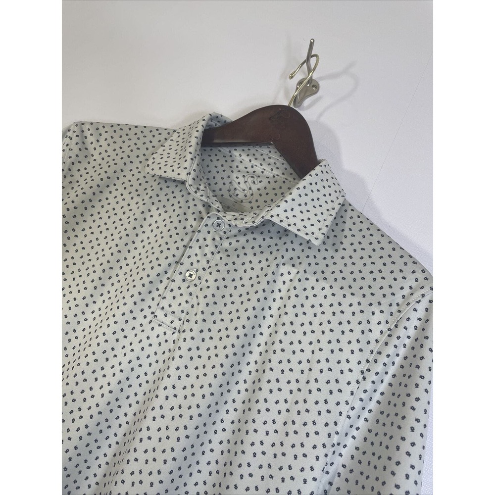 Men's Light Gray Printed Polo Shirt